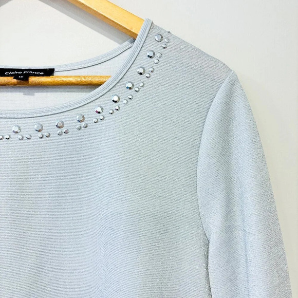 CLAIRE FRANCE Silver  sparkly tunic - Picture 3 of 8